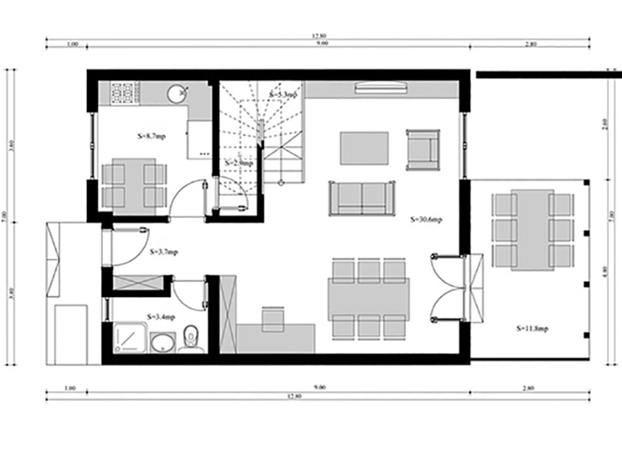 plan maison moderne